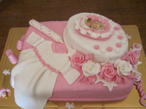 Krstinova v ružovom, torta, Torty na krstiny Krstinova v ružovom, torta, Torty na krstiny, eva4, 1