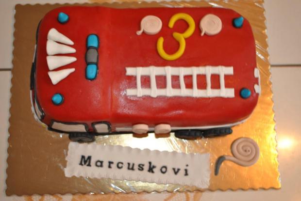 Poziarne auto 2, torta, Torty autíčka, vláčiky, Anna M 1, 1