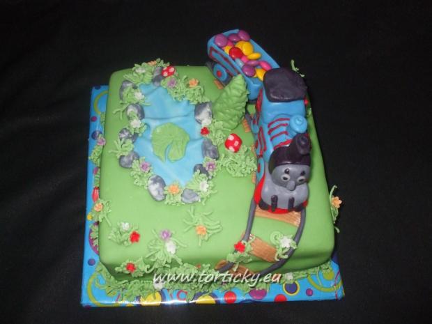 vlacik thomas, torta, Torty autíčka, vláčiky, buksy, 1