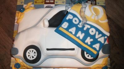 Auticko pre raut Slovenska poštová banka, torta, Netradičné torty, mefisto 1, 1