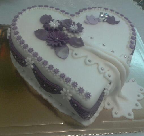 srdce vo fialovej, torta, Svadobné torty, Lenocka24, 1