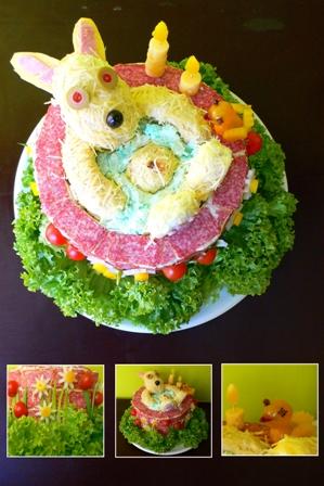 So zajacom, torta, Slané torty, fram, 1