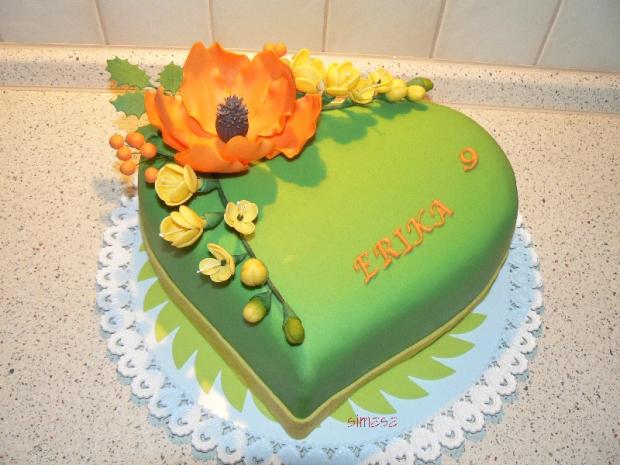 Srdce s kvetmi, torta, Narodeninové torty Srdce s kvetmi, torta, Narodeninové torty, simasa, 1