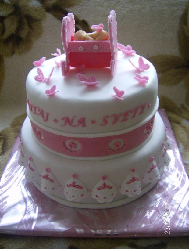 krstinova s anglickou krajkou, torta, Torty na krstiny, jujanta, 1