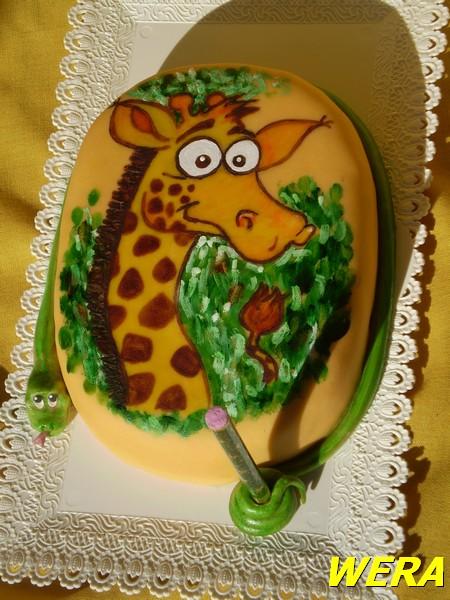 malovaná žirafa, torta, Torty so zvieratkami malovaná žirafa, torta, Torty so zvieratkami, WERA, 1