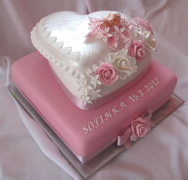 Krstinová na želanie s otvoreným srdcom, torta, Torty na krstiny Krstinová na želanie s otvoreným srdcom, torta, Torty na krstiny, Katka74, 1