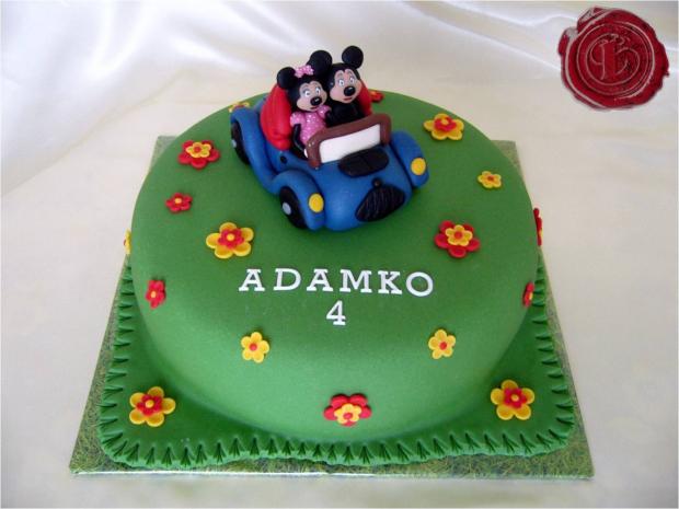 Mickey & Minnie v autíčku, torta, Rozprávkové torty Mickey & Minnie v autíčku, torta, Rozprávkové torty, lenkafab, 1