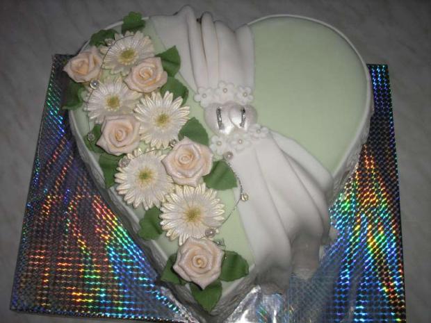 srdce do zelenkava, torta, Svadobné torty srdce do zelenkava, torta, Svadobné torty, petra 18, 1