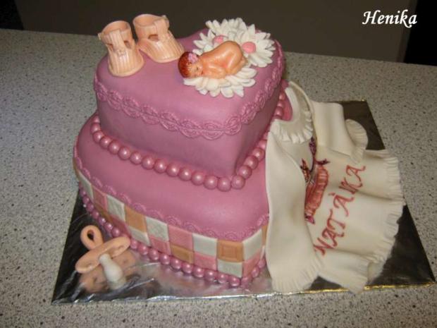 krstinové poschodové srdce, torta, Torty na krstiny krstinové poschodové srdce, torta, Torty na krstiny, Henrieta24, 1