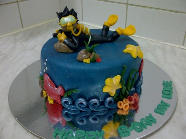 morska s potapacom, torta, Športové torty morska s potapacom, torta, Športové torty, Sausen, 1
