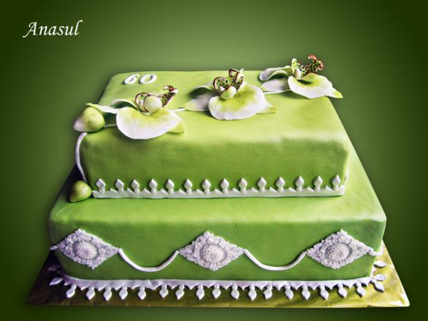 obdĺžniková s orchideami, torta, Narodeninové torty obdĺžniková s orchideami, torta, Narodeninové torty, anasul, 1