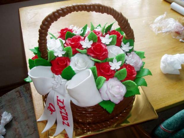 košík ruží, torta, Narodeninové torty košík ruží, torta, Narodeninové torty, petra33, 1