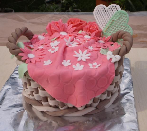 kosik ruzovy, torta, Narodeninové torty kosik ruzovy, torta, Narodeninové torty, marycka, 1