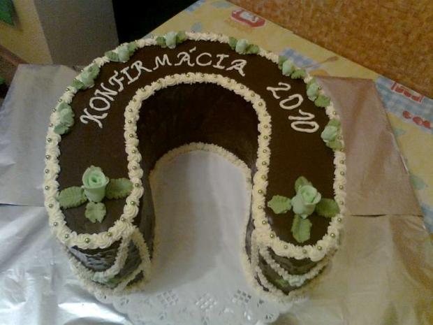 čokoládová podkova ku konfirmácii na želanie, torta, Torty na cirkevné sviatky, zabacka, 1