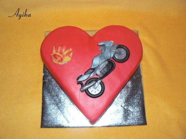 Srdce s motorkou, torta, Agika, 1