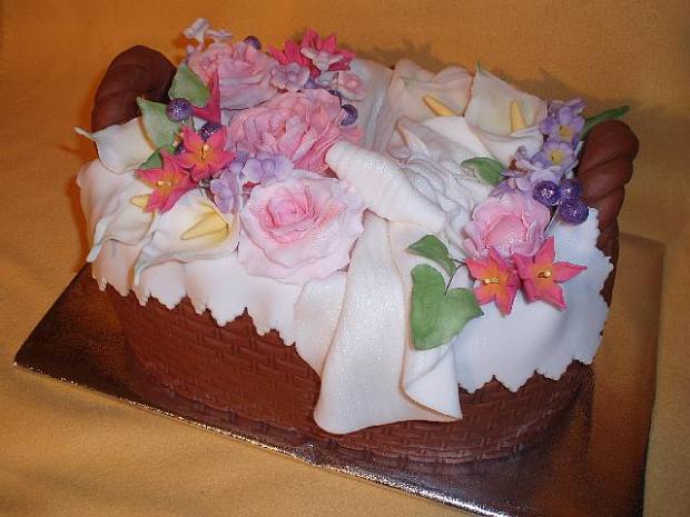 Kvetinový kôš, torta, Narodeninové torty Kvetinový kôš, torta, Narodeninové torty, LHOLLA, 1