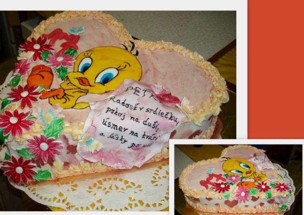 srdiečko s tweety-m, torta, Narodeninové torty srdiečko s tweety-m, torta, Narodeninové torty, anna.r, 1