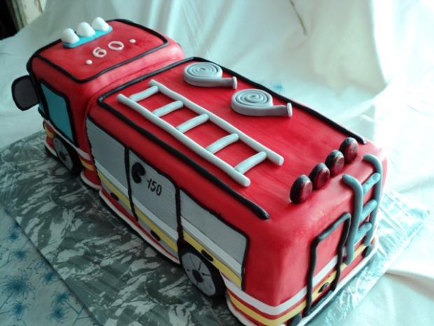 Požiarnicke auto-pohľad zo zadu, torta, Netradičné torty, elenka.sop, 1