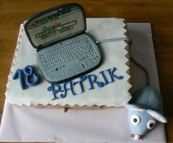 počítač na stole, torta, Narodeninové torty, gabček, 1