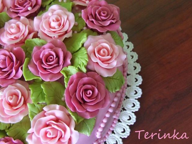 detail ruží, torta, Ozdoby na torty, terinka, 1