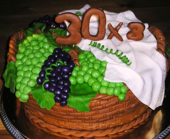 K 90-ke - košík s hroznom, torta, Narodeninové torty K 90-ke - košík s hroznom, torta, Narodeninové torty, EykaM, 1