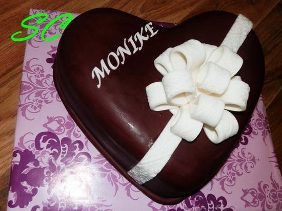 srdiečko  s mašľou, torta, Narodeninové torty, sslavica, 1