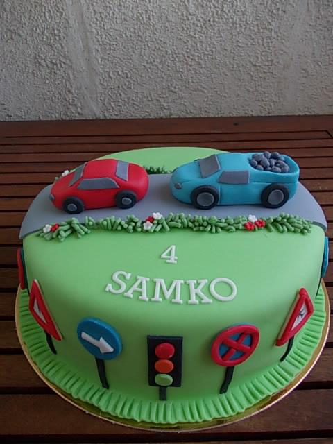 Autíčka pre Samka, torta, Torty autíčka, vláčiky, kacarina, 1