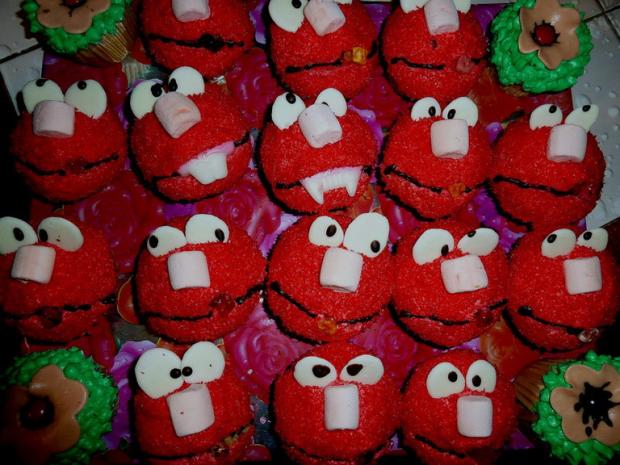 cup cakes Robinkovi na meninky do škôlky Elmovia a kvietky, torta, Zákusky, cvilinge, 1
