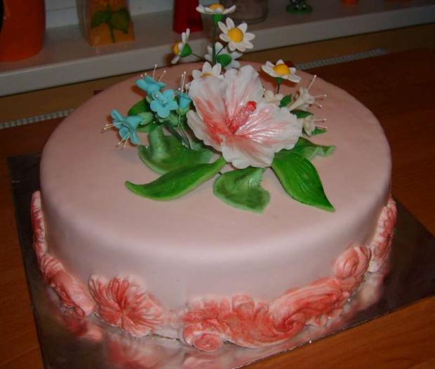 ...pre starkú k 80-ke...môj prvý ibištek...iný pohľad, torta, Narodeninové torty ...pre starkú k 80-ke...môj prvý ibištek...iný pohľad, torta, Narodeninové torty, MamaEma, 1