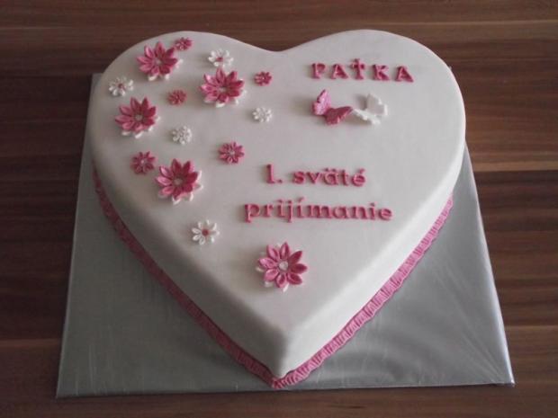 prvé sväté prijímanie srdce, torta, Torty na cirkevné sviatky, ericca, 1