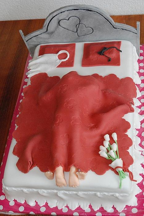 Svadobná posteľ pre kamošku, torta, Svadobné torty Svadobná posteľ pre kamošku, torta, Svadobné torty, lesika, 1