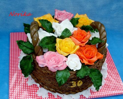 košík ruží, torta, Netradičné torty, norika1, 1