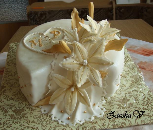 Svadobná s ľaliami 2, torta, Svadobné torty, ZuzkaV, 1