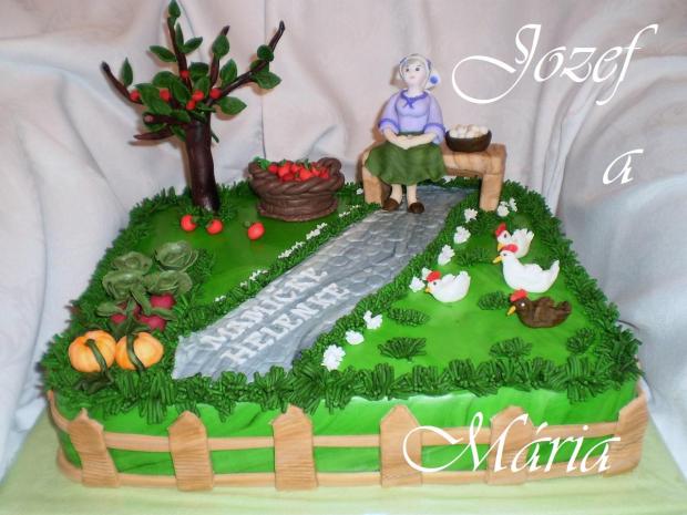Oddych na záhrade, torta, Narodeninové torty Oddych na záhrade, torta, Narodeninové torty, Jozef a Mária, 1