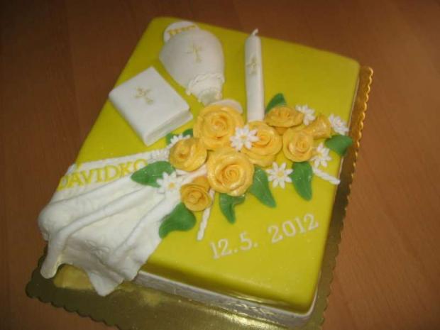 1. sv. prijímanie - žltá tortička, torta, Torty na cirkevné sviatky 1. sv. prijímanie - žltá tortička, torta, Torty na cirkevné sviatky, Lubka212, 1
