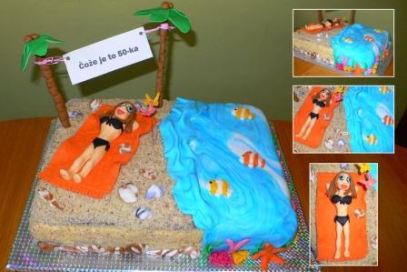 Pláž, torta, Narodeninové torty, fram, 1