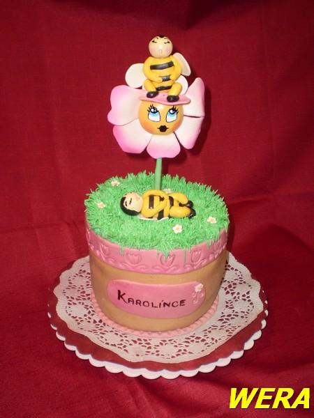 květinka se včelkami, torta, Rozprávkové torty, WERA, 1