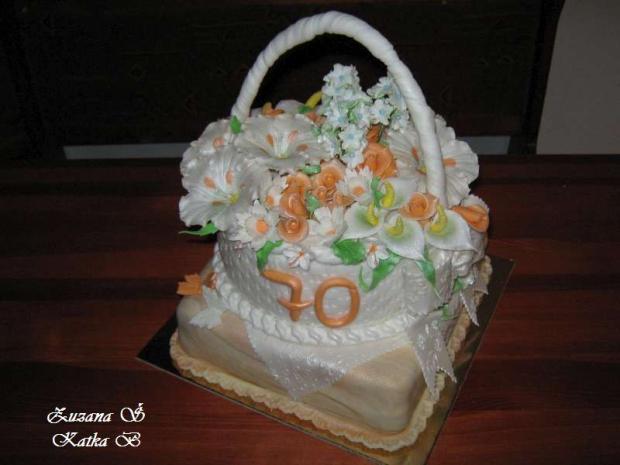 Košík s kvetmi, torta, Narodeninové torty Košík s kvetmi, torta, Narodeninové torty, Zuzanka, 1