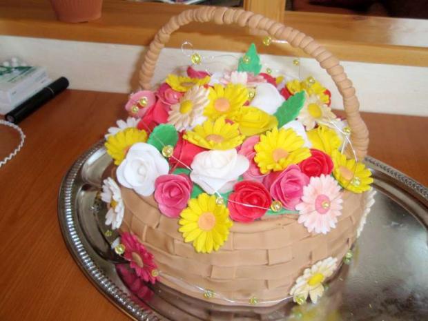 kosik s kvietkami pre maminku k narodeninam , torta, anika_b, 1