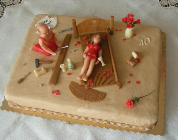 rozbitá posteľ na 40tku, torta, Narodeninové torty, stanulik85, 1