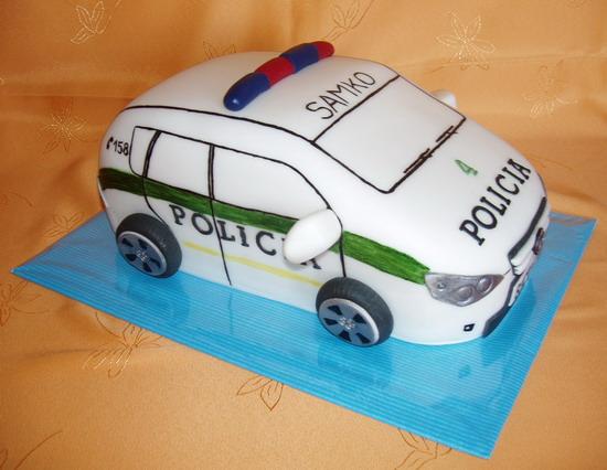 Policajné auto, torta, Torty autíčka, vláčiky Policajné auto, torta, Torty autíčka, vláčiky, zabinka, 1