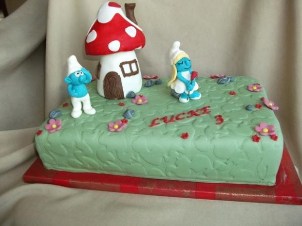 šmolkovia a hribikovy domcek, torta, Rozprávkové torty šmolkovia a hribikovy domcek, torta, Rozprávkové torty, Alenik, 1