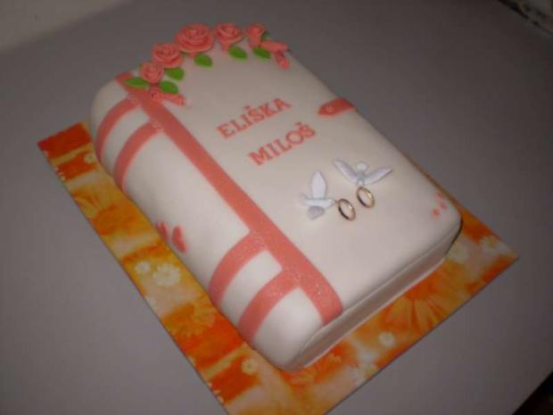 Svadobná kniha broskyňová, torta, Svadobné torty, stankad, 1