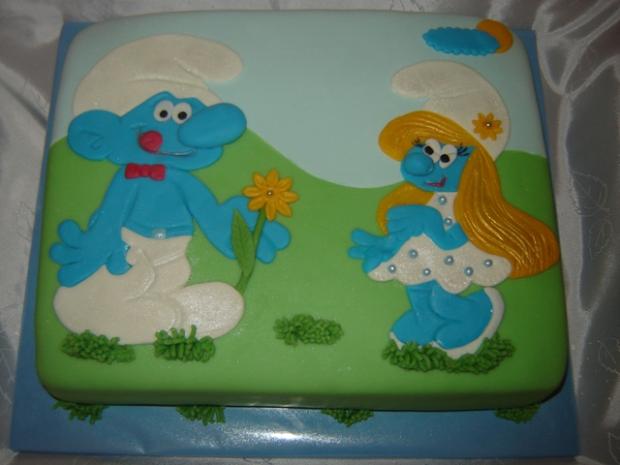 ...šmolkovia..., torta, Rozprávkové torty ...šmolkovia..., torta, Rozprávkové torty, Iveta72, 1