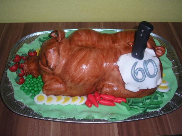 grilované prasiatko, torta, Denideni, 1