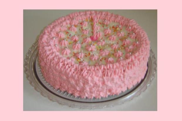Jogurtovo-piškótová v ružovom, torta, Narodeninové torty, anika_l, 1