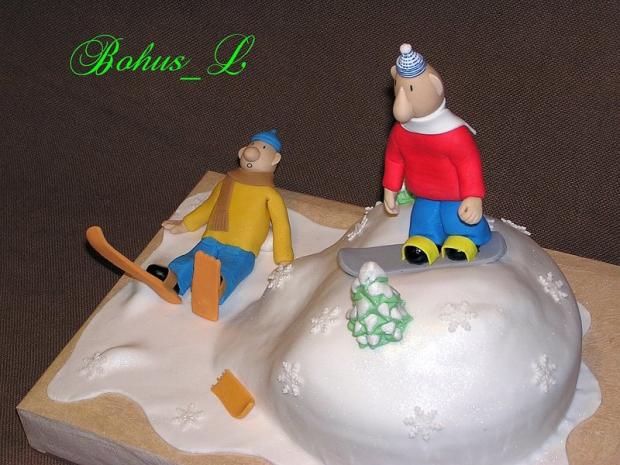 Pat a Mat na lyžovačke, torta, Rozprávkové torty Pat a Mat na lyžovačke, torta, Rozprávkové torty, Bohus_L, 1