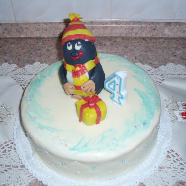 Krtko s darcekom , torta, Rozprávkové torty, Ivet, 1