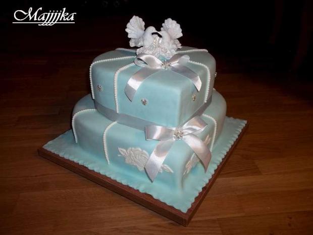 Svadobná v modrom, torta, Svadobné torty Svadobná v modrom, torta, Svadobné torty, MajaArt Cakes, 1