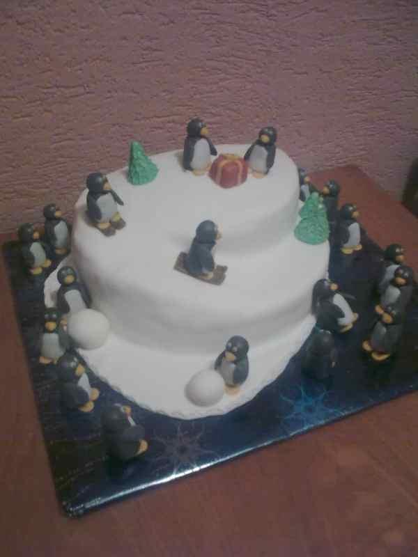tučniačiky na Mikuláša, torta, Rozprávkové torty tučniačiky na Mikuláša, torta, Rozprávkové torty, tretinka, 1